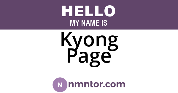 Kyong Page