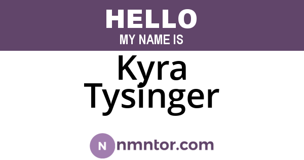 Kyra Tysinger