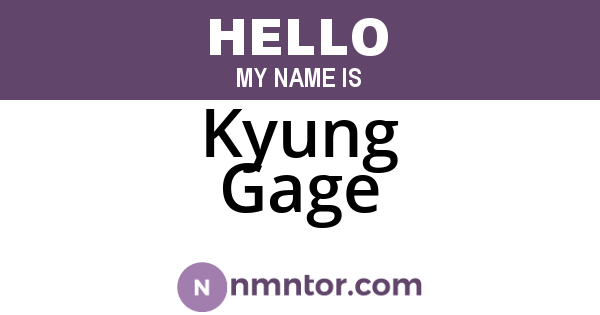 Kyung Gage