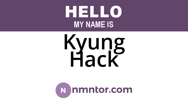 Kyung Hack
