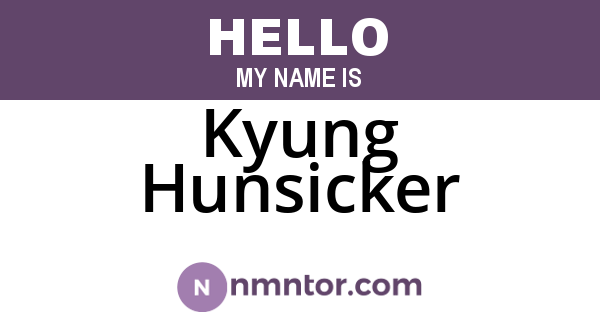 Kyung Hunsicker