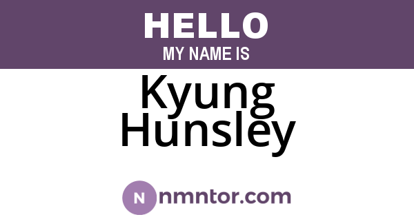 Kyung Hunsley