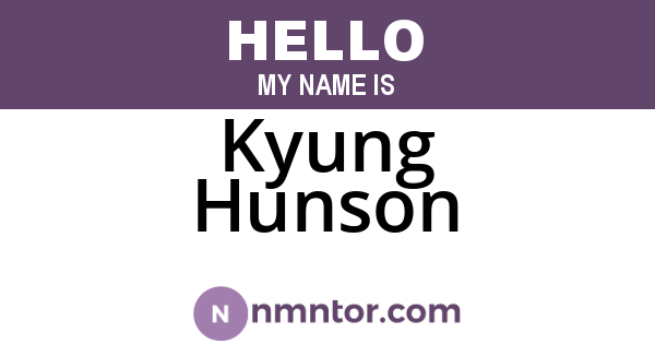 Kyung Hunson
