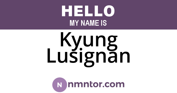 Kyung Lusignan