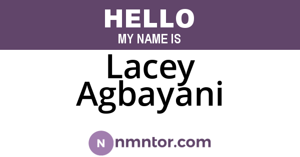 Lacey Agbayani