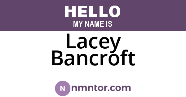 Lacey Bancroft
