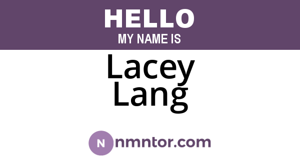 Lacey Lang