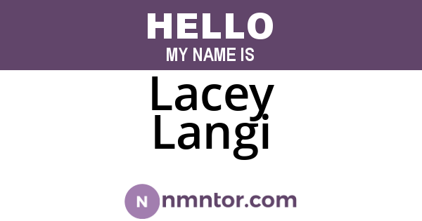 Lacey Langi