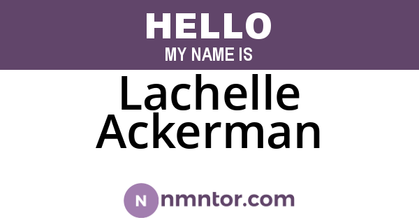Lachelle Ackerman