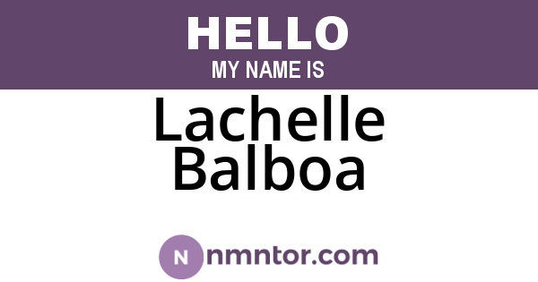 Lachelle Balboa