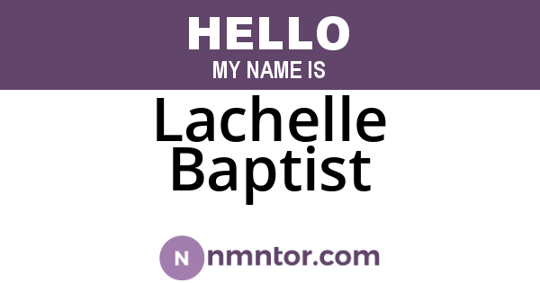 Lachelle Baptist