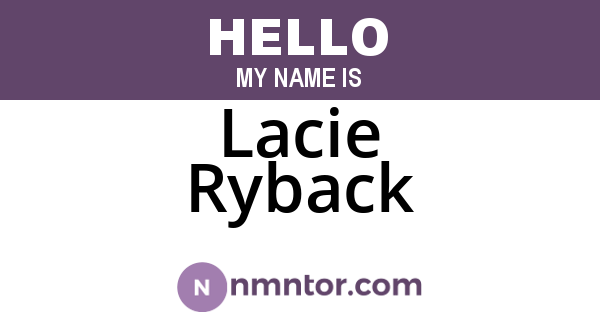 Lacie Ryback