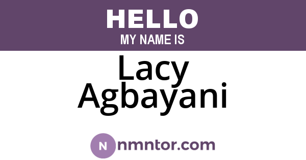 Lacy Agbayani