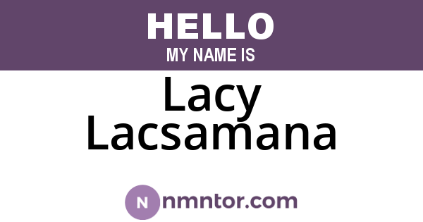 Lacy Lacsamana