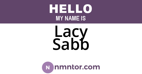 Lacy Sabb