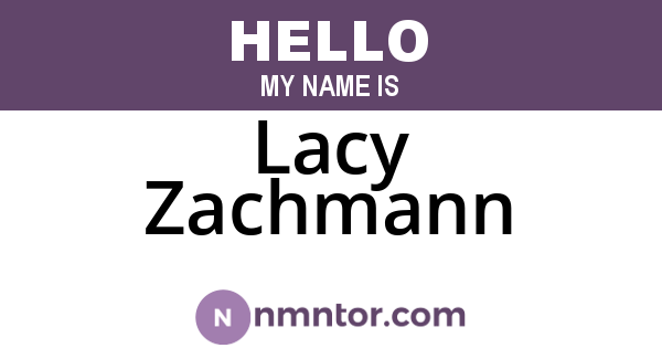 Lacy Zachmann
