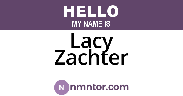Lacy Zachter