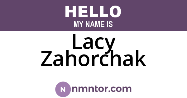 Lacy Zahorchak