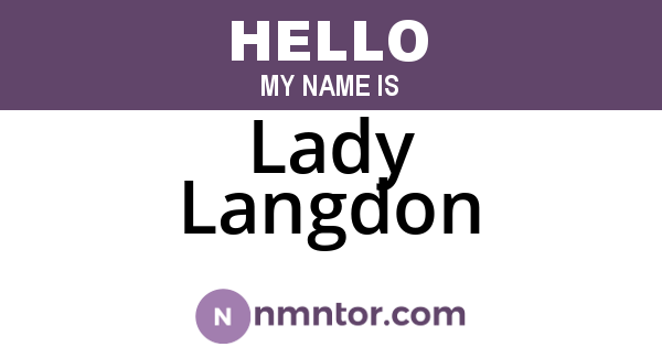 Lady Langdon