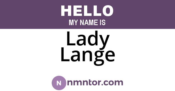Lady Lange