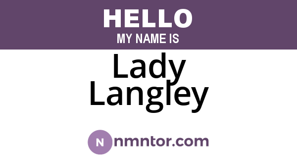 Lady Langley