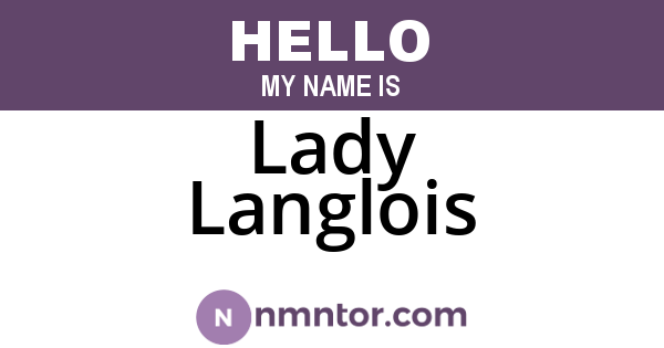 Lady Langlois