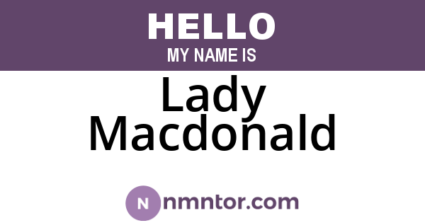 Lady Macdonald