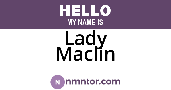 Lady Maclin
