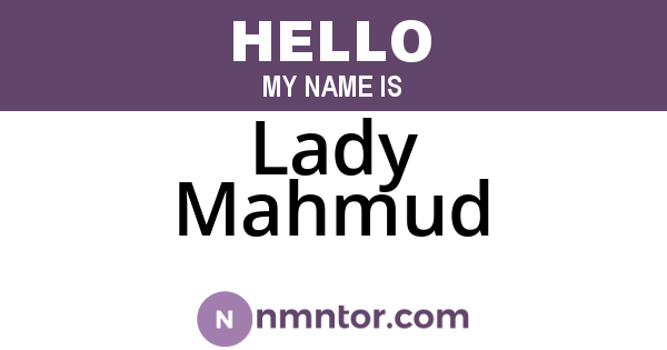 Lady Mahmud