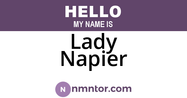 Lady Napier