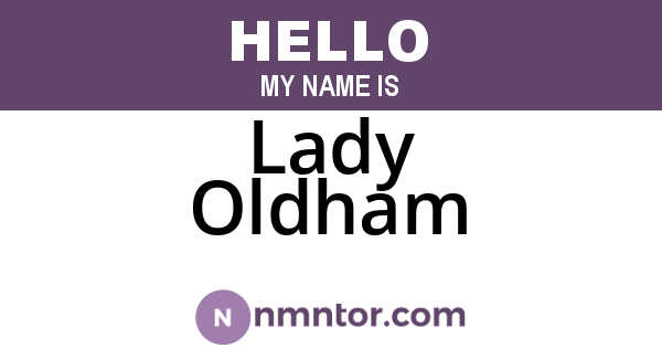 Lady Oldham