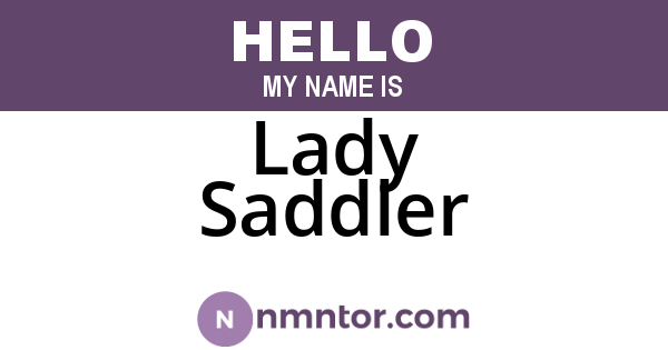 Lady Saddler