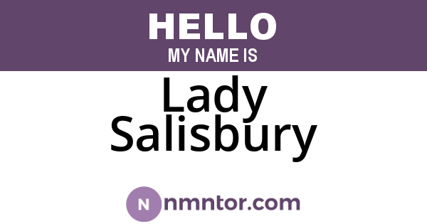 Lady Salisbury