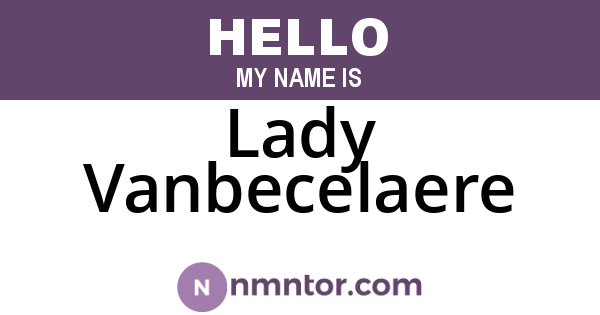 Lady Vanbecelaere