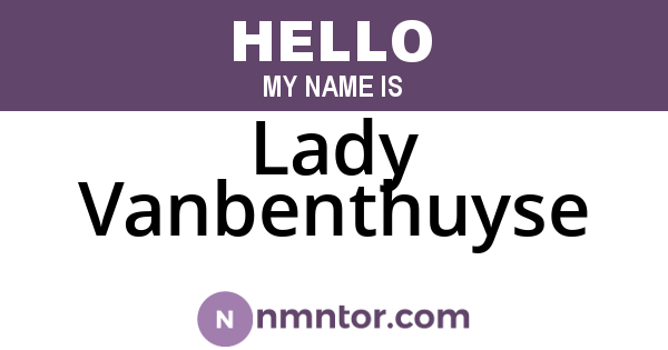 Lady Vanbenthuyse