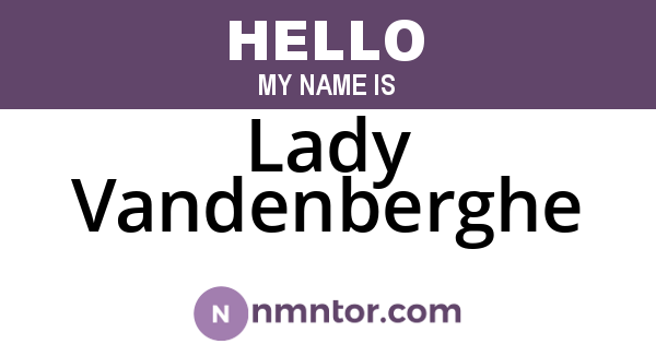 Lady Vandenberghe