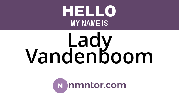 Lady Vandenboom