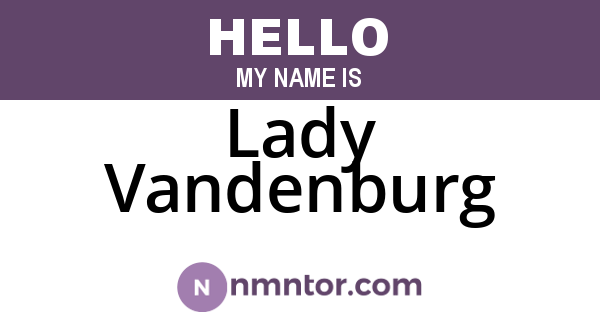 Lady Vandenburg
