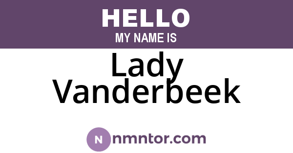 Lady Vanderbeek