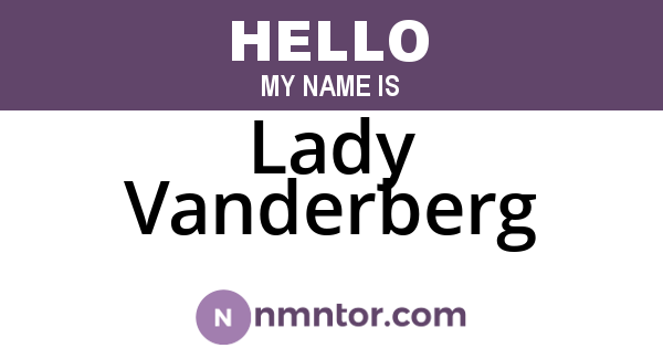 Lady Vanderberg