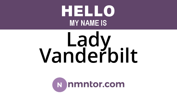 Lady Vanderbilt