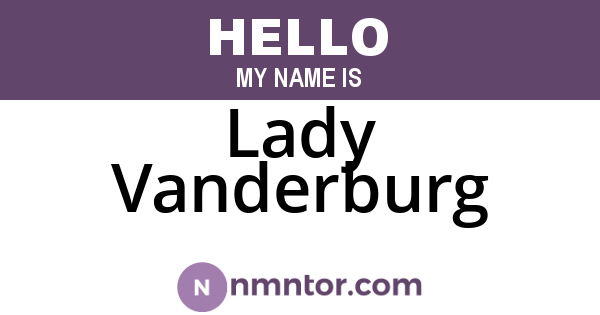 Lady Vanderburg