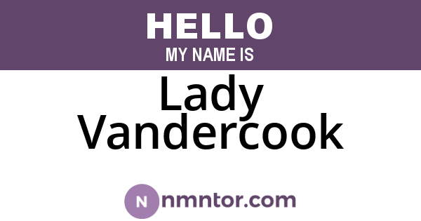 Lady Vandercook