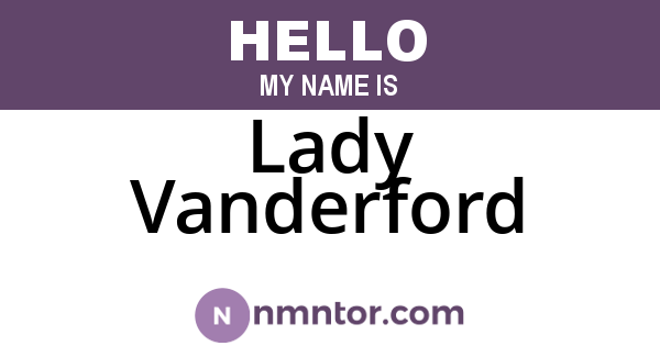 Lady Vanderford