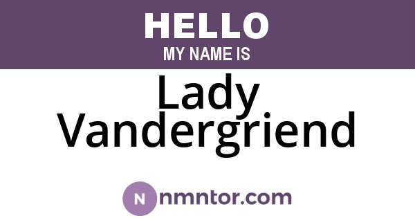 Lady Vandergriend