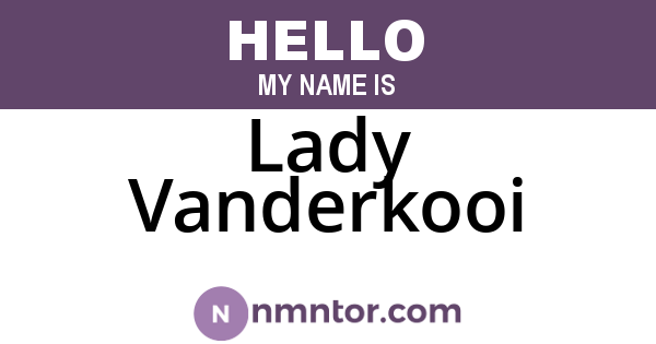 Lady Vanderkooi