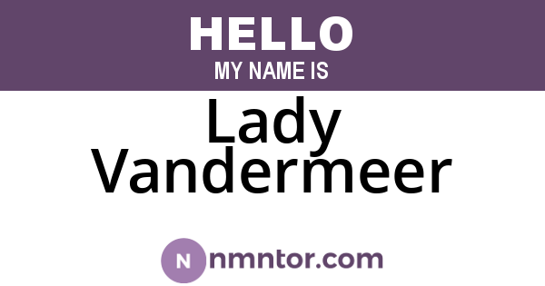 Lady Vandermeer