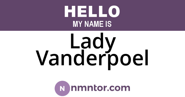 Lady Vanderpoel