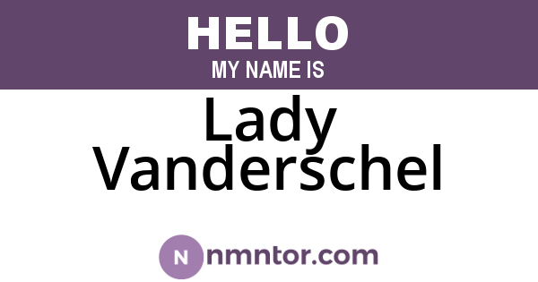 Lady Vanderschel