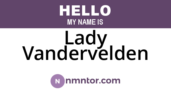 Lady Vandervelden